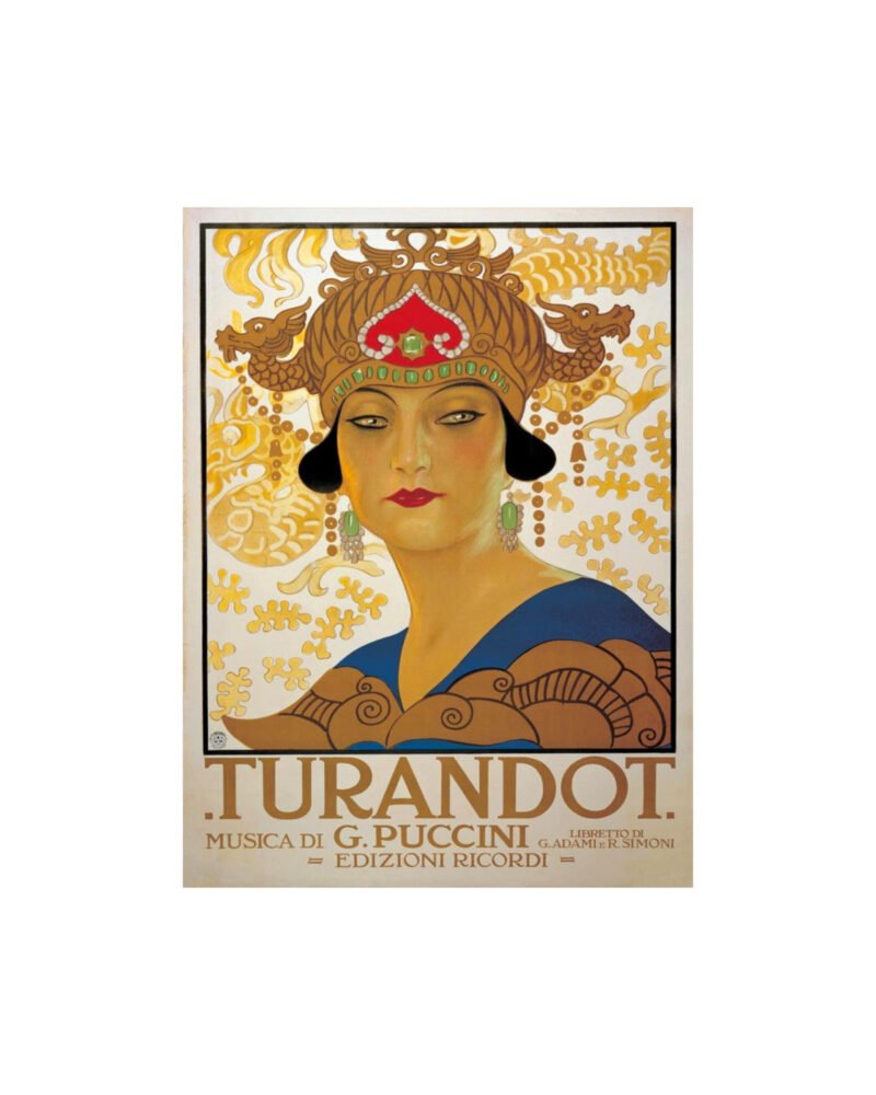 Puccini Turandot, princess Turandot Vintage Theatre poster, souvenir edition.