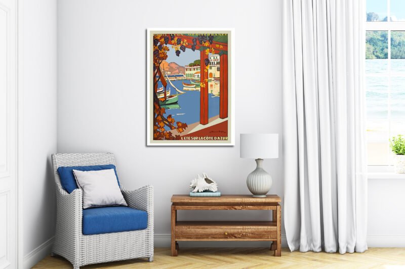 Cote D'Azur France Vintage Travel Poster Print