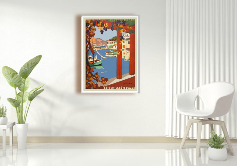 Cote D'Azur France Vintage Travel Poster Print