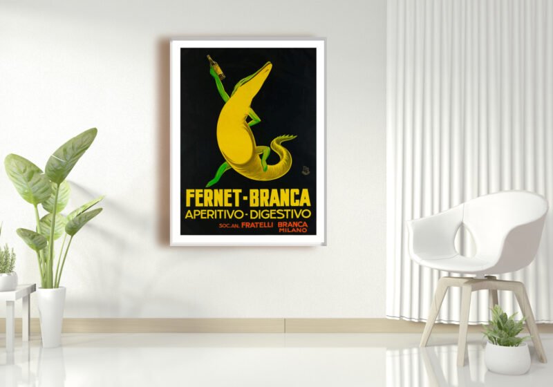 Fernet Branca lizard poster, Fernet-Branca crocodile