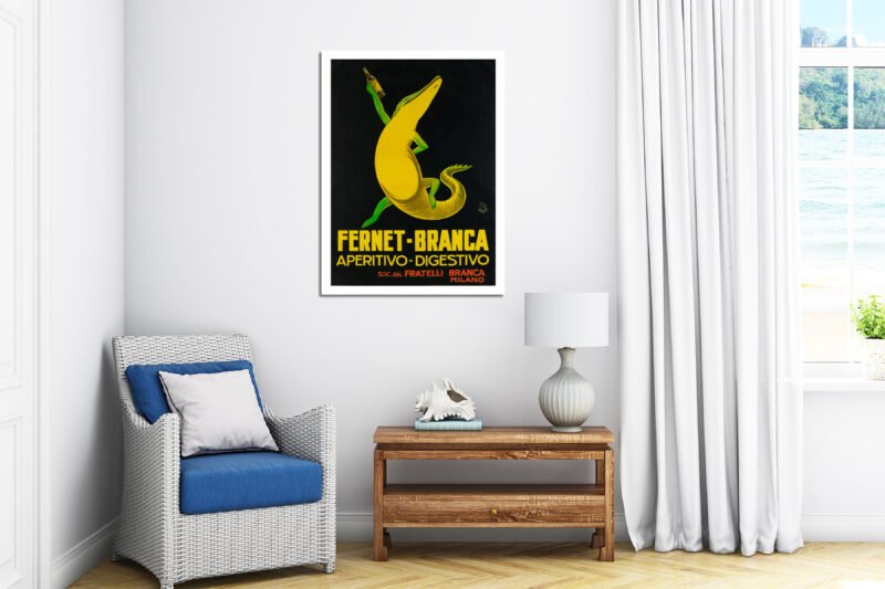 Fernet Branca lizard poster, Fernet-Branca crocodile