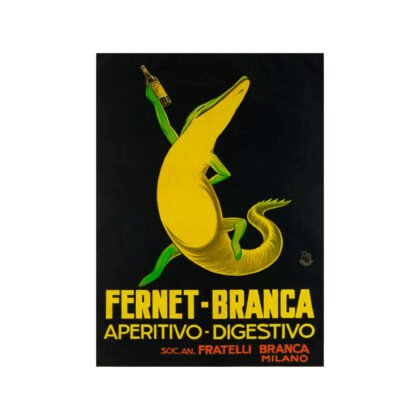 Fernet Branca lizard poster, Fernet-Branca crocodile