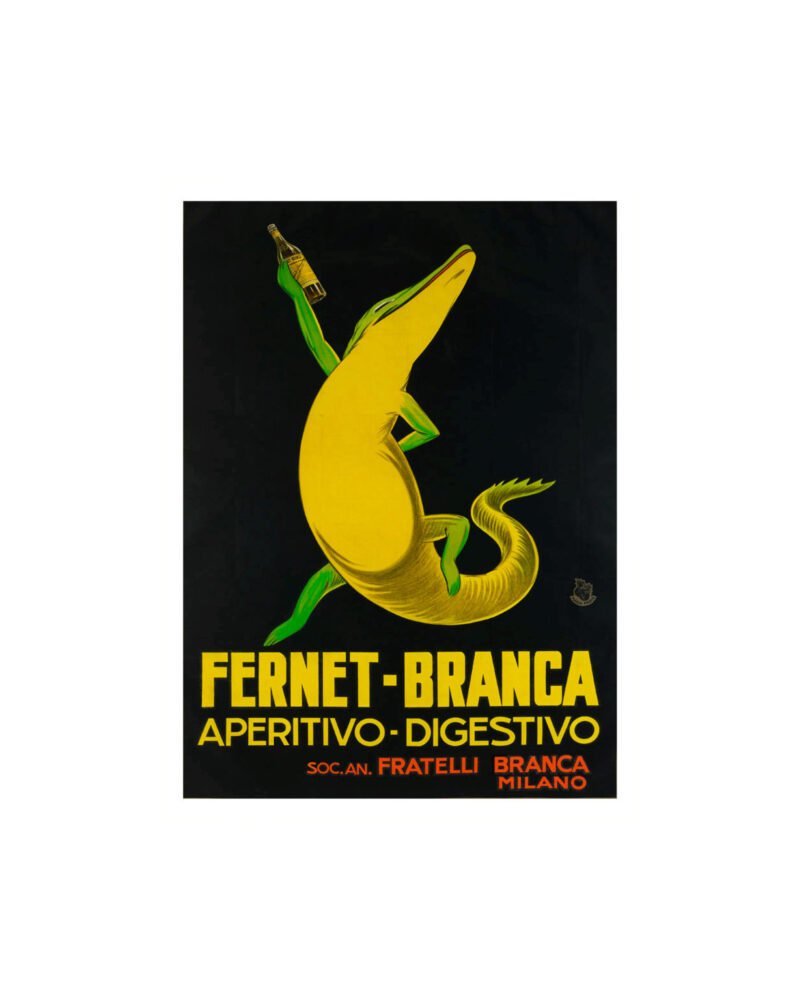 Fernet Branca lizard poster, Fernet-Branca crocodile