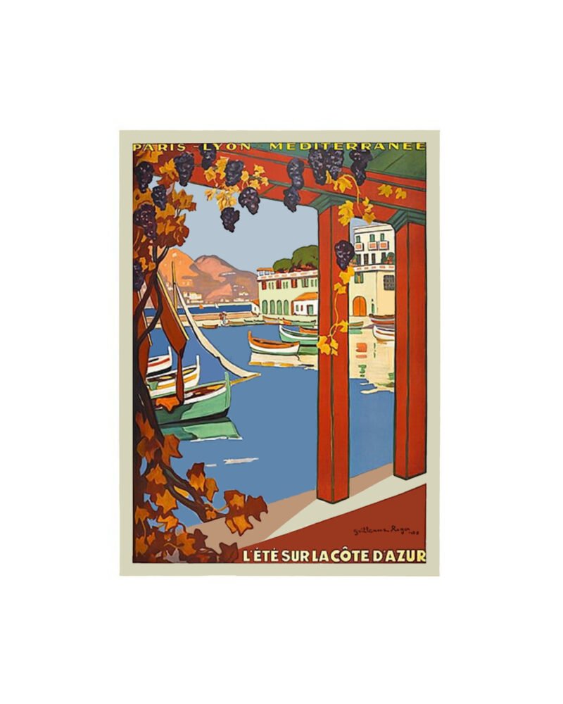 Cote D'Azur France Vintage Travel Poster Print