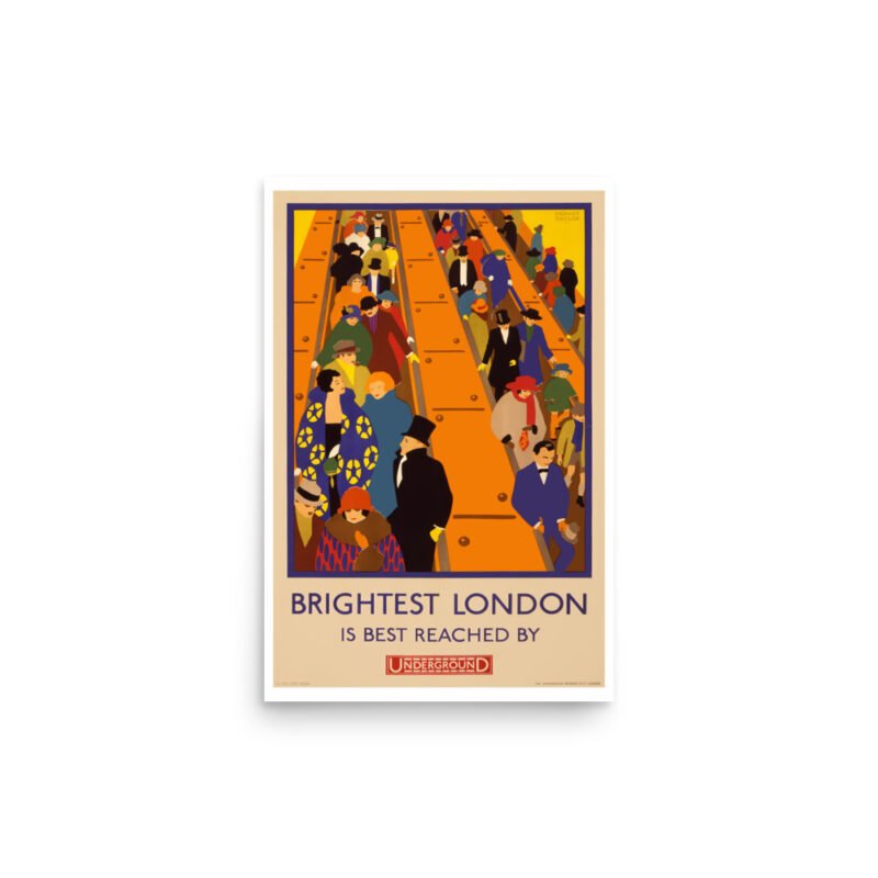 Vintage London Underground Poster, Art Deco Wall Art, Mid century modern poster