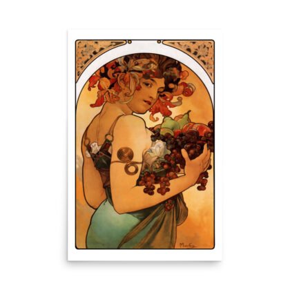 Alphonse Mucha, Le Fruit, Mid century, art nouveau art print wall decor