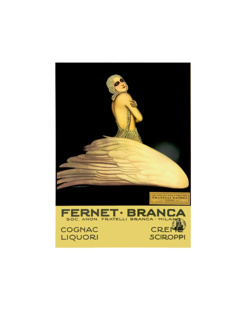 vintage Fernet Branca poster, vintage Italian aperitivo print