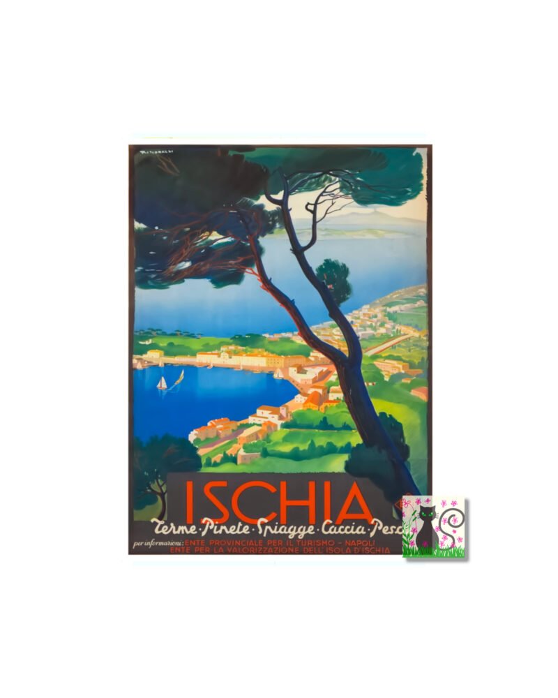 Vintage Italian Travel Print of Ischia