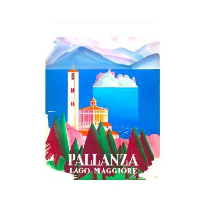 Vintage travel poster print Italy, Italian, Pallanza