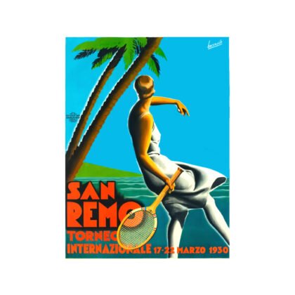 Vintage San Remo Tennis Poster