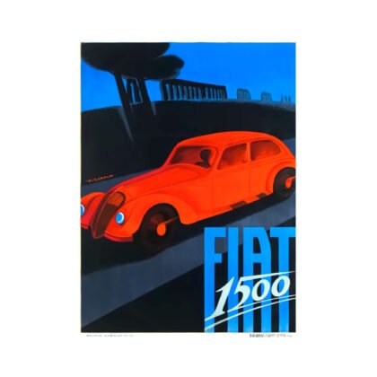 Vintage Fiat 1500 Poster Bava