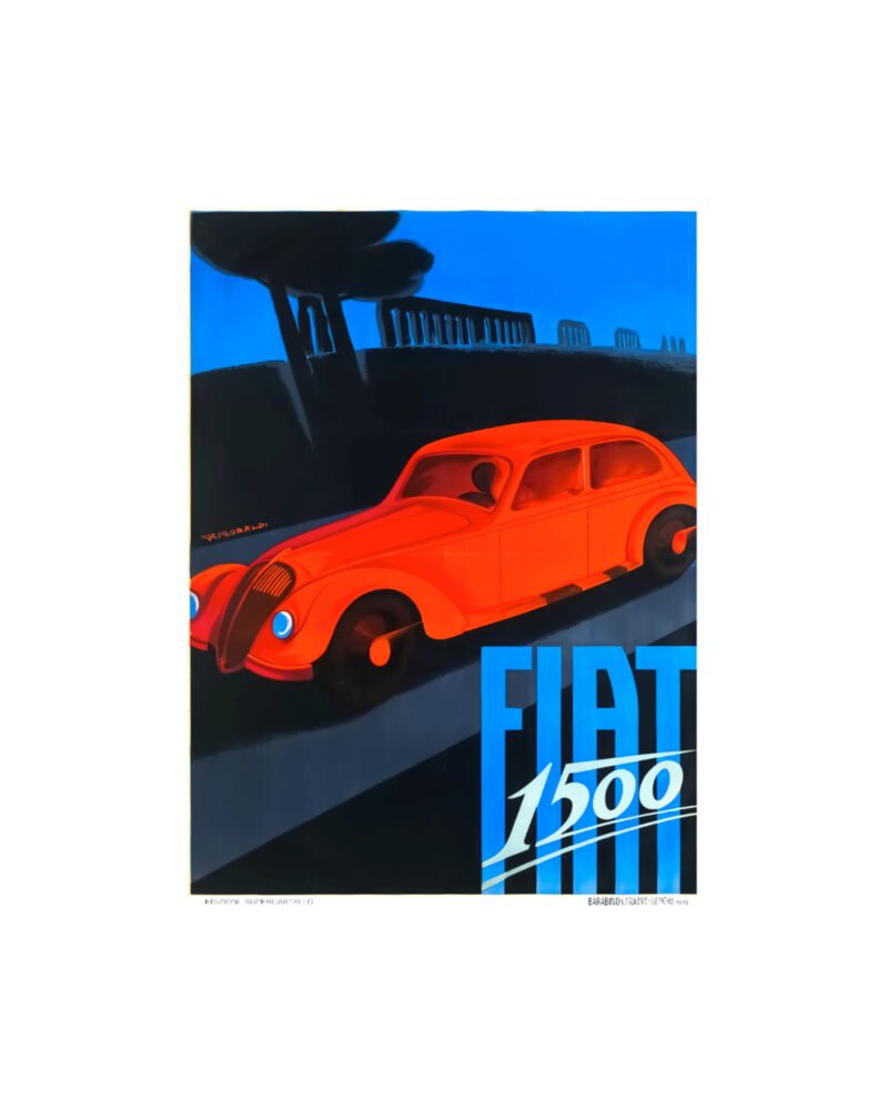 Vintage Fiat 1500 Poster Bava