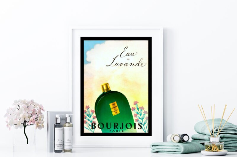 Vintage French Perfume poster, advert, Bourjois