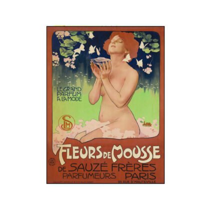 Vintage Art Nouveau, French Perfume Poster, Leopoldo Metlicovitz, Fleurs de Mouse