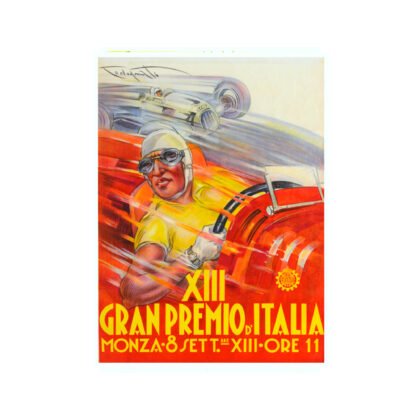 Vintage Grand Prix poster print, formula 1 racing f1 racing historic Italian grand prix at Monza poster