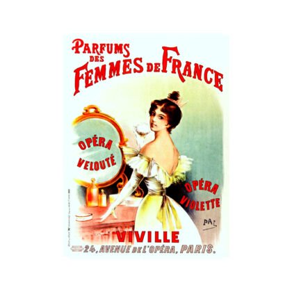 Vintage cosmetics print, French perfume poster