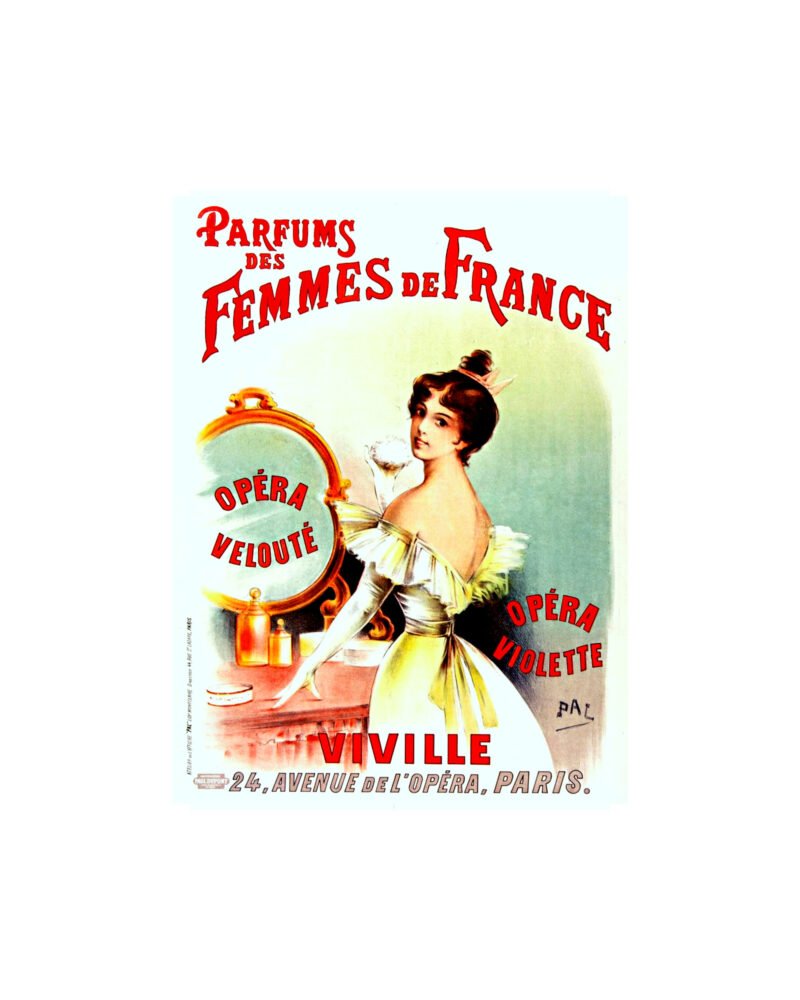 Vintage cosmetics print, French perfume poster