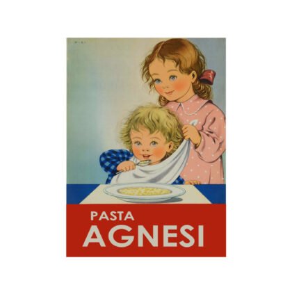 VIntage Pasta Poster, Italian Food ad Pasta Agnesi