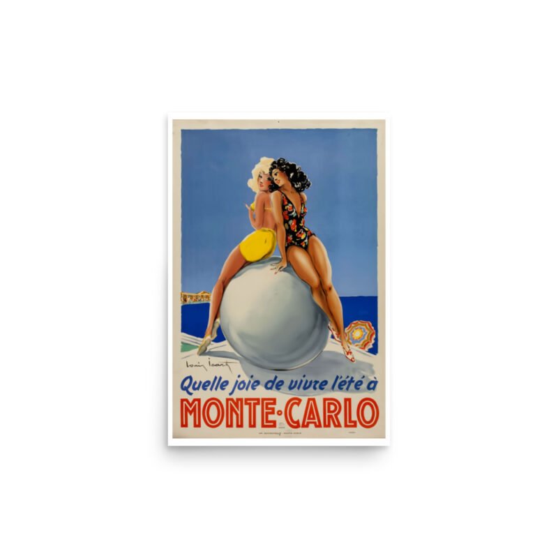 Monte Carlo, Vintage French Travel Poster, Monaco from 1930.