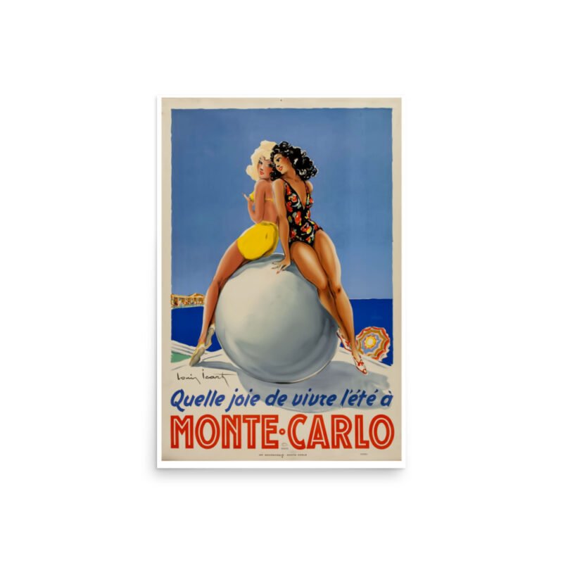 Monte Carlo, Vintage French Travel Poster, Monaco from 1930.