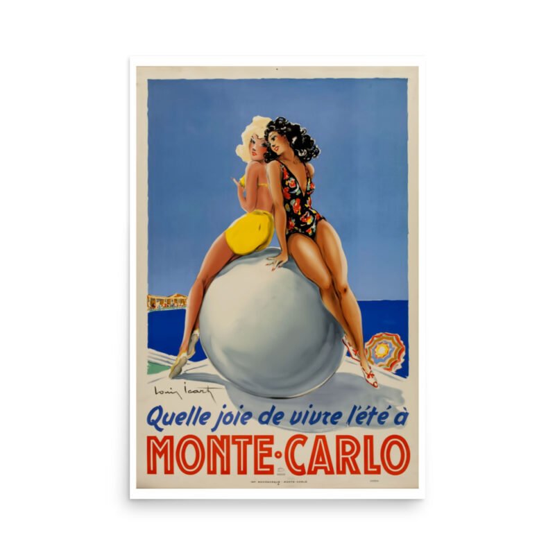 Monte Carlo, Vintage French Travel Poster, Monaco from 1930.