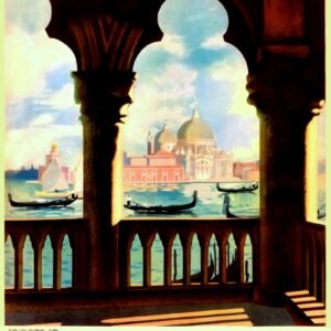 Venice Poster, Basilica Santa Maria della Salute Vintage Enit Poster Print, Italian Tourism Poster