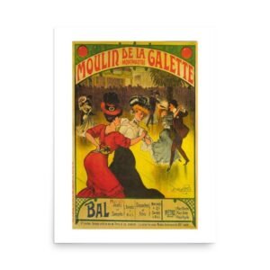 Moulin De La Galette At Montmartre, Vintage French Ad Poster Print, Vintage World Poster,  Dance Poster