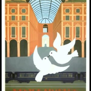 Orient Express Travel Poster Print Orient Express Venice Simplon,  London - Paris - Milano - Venezia, Vintage World Travel Poster, Retro Railway Print