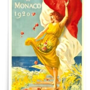 Exposition de Monaco, 1920 Vintage PLM Travel Poster Art Nouveau Retro French Travel Poster