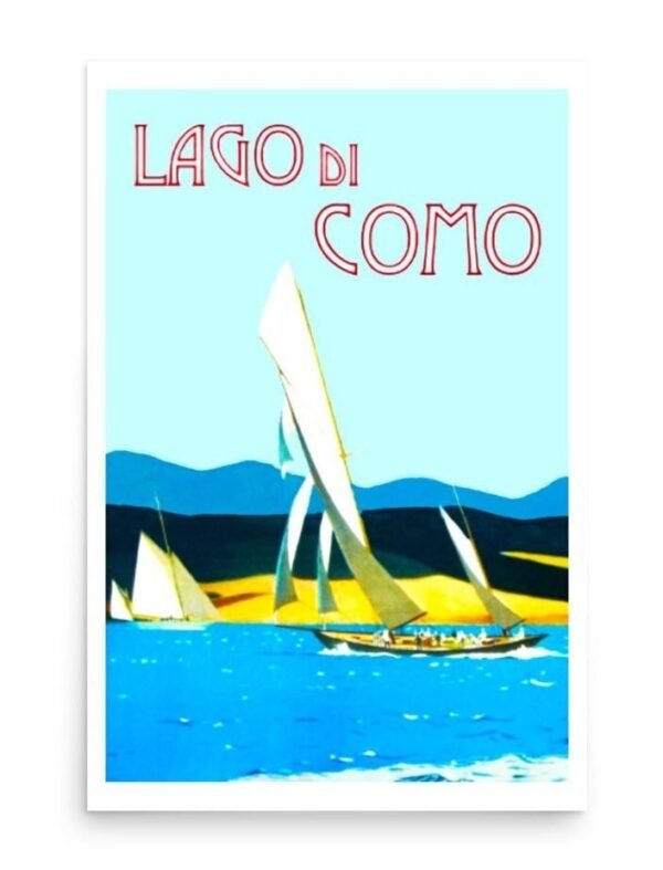 Lake Como, Lago Di Como, Vintage Italian Travel Poster