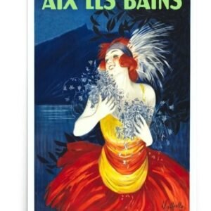 Vintage French Travel Poster, Aix-les-Bains 1921, World Travel Print, French Travel Advertising Print, Art Deco Wall Art, Retro Travel Ad