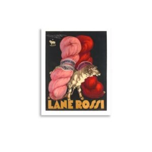 Vintage Yarn Poster, Knitting Wall Art, Lane Rossi, Fibre Arts Print, Vintage Yarn Skeins, Knitters Gift, Crochet Gift