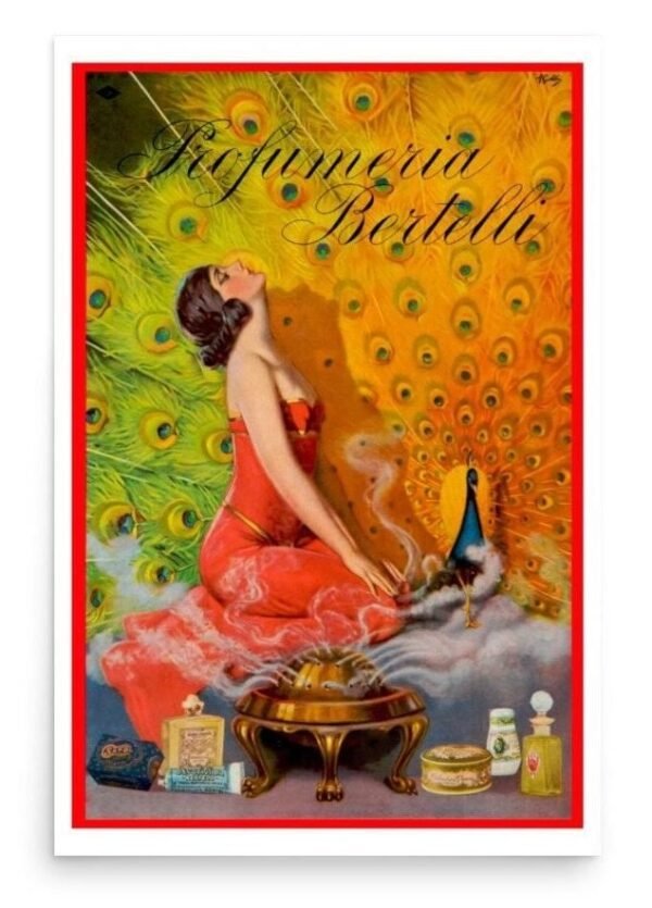 Perfume Poster, Profumo Bertelli, Vintage perfume, Beauty Advertising Poster
