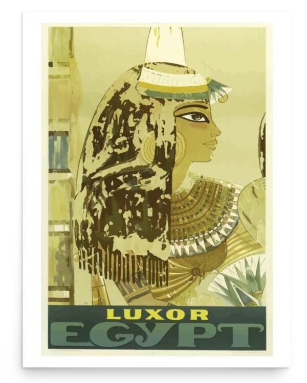 Vintage Luxor Travel Advertising Poster Print, Egyptian Travel Print, Vintage World Travel Poster