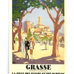 Vintage French PLM Poster, Grasse Poster, Vintage World Travel Print, Broders Art Deco Poster, French Advertisement