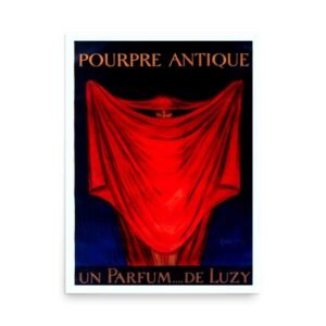 Perfume Poster, Pourpre Antique Un Parfum De Luzy, Vintage Beauty Advertising, Vintage French Advert, Art Nouveau Print, Bathroom, Bedroom