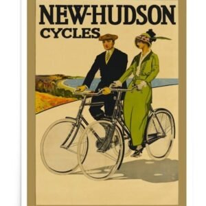 Vintage Bicycle Poster, New-Hudson Cycles Poster, Historic Advert, Transport Poster