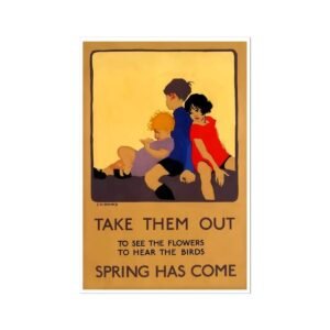 Vintage Advert Poster, 1928 Children Poster Print, Take Them Out, Spring Poster, Retro Child Poster