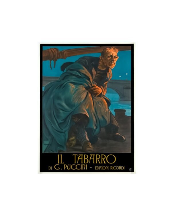 Puccini Vintage Entertainment Theatre Poster, Il Tabarro, Rolled Canvas Puccini Opera Poster