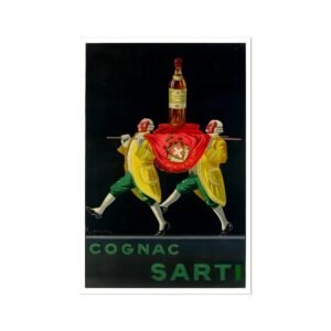 Cognac Sarti Poster, Vintage Food & Drink Poster, Vintage Italian Advert Poster, Cognac Advert Poster