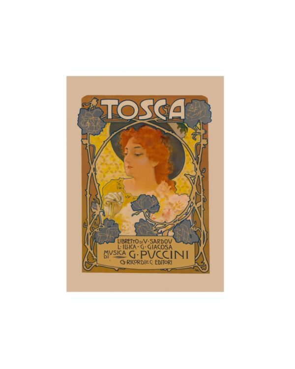Tosca Poster, Puccini Opera Poster, Vintage Entertainment Theatre Poster, Tosca Opera  Print