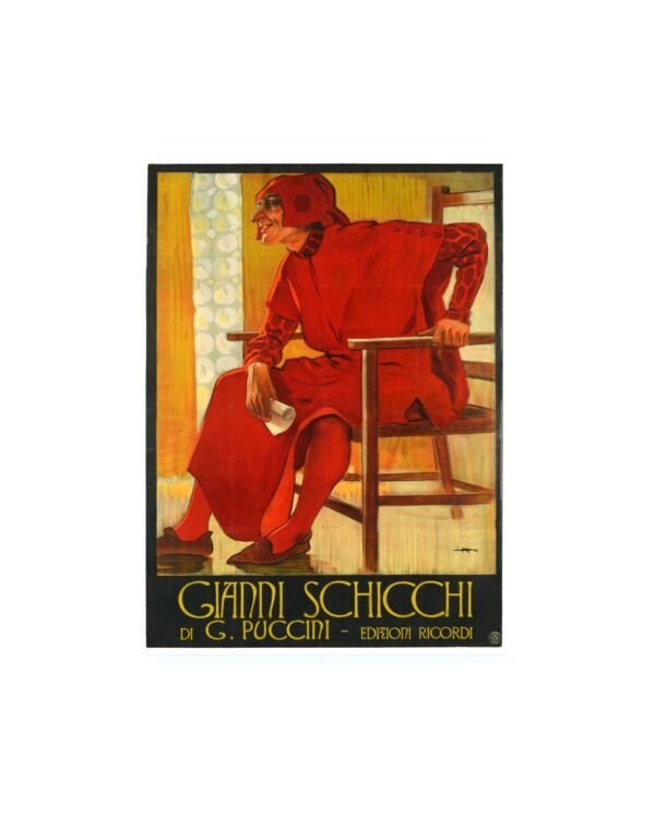 Gianni Schicchi Poster,  Puccini Opera Poster, Vintage Entertainment Theatre Poster, Souvenir Edition, Opera Print