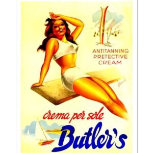 Butler's Sun Cream Vintage British Ad Poster