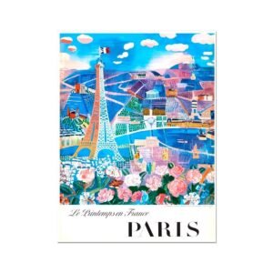 Le Printemps en France, Paris Vintage FrenchTravel Ad Poster, Paris Travel Poster, Spring Time in France