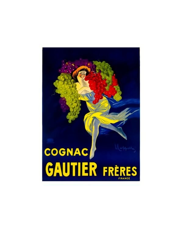 Cognac Gautier Poster,Freres Vintage Food & Drink Poster, Vintage French Advert Poster, Cognac Advert Poster.