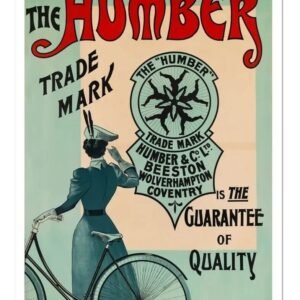 The Humber Cycle Vintage Bicycle Poster, Humber Co. Beeston, Wolverhampton, Coventry