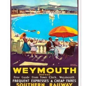 Weymouth Dorset, Vintage British Travel Poster, Southern Railway Poster Print For Weymouth & Dorset Print