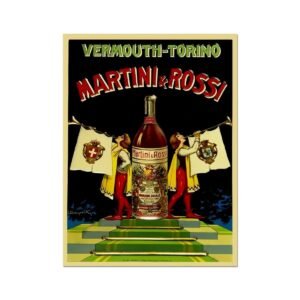 Martini Poster, Vermouth Torino Martini Rossi Vintage Italian Food & Drinks Print, Vintage Bar or Kitchen Poster
