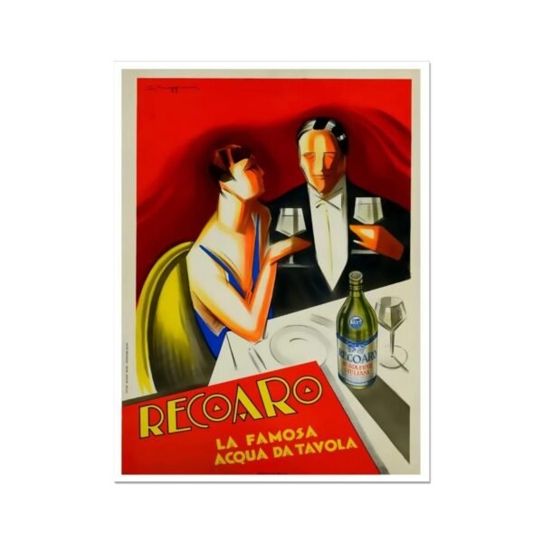 Recoaro Acqua Vintage Italian Drink Advert Poster, Italian Water, Food And Drink Poster,  Kitchen Bar Print