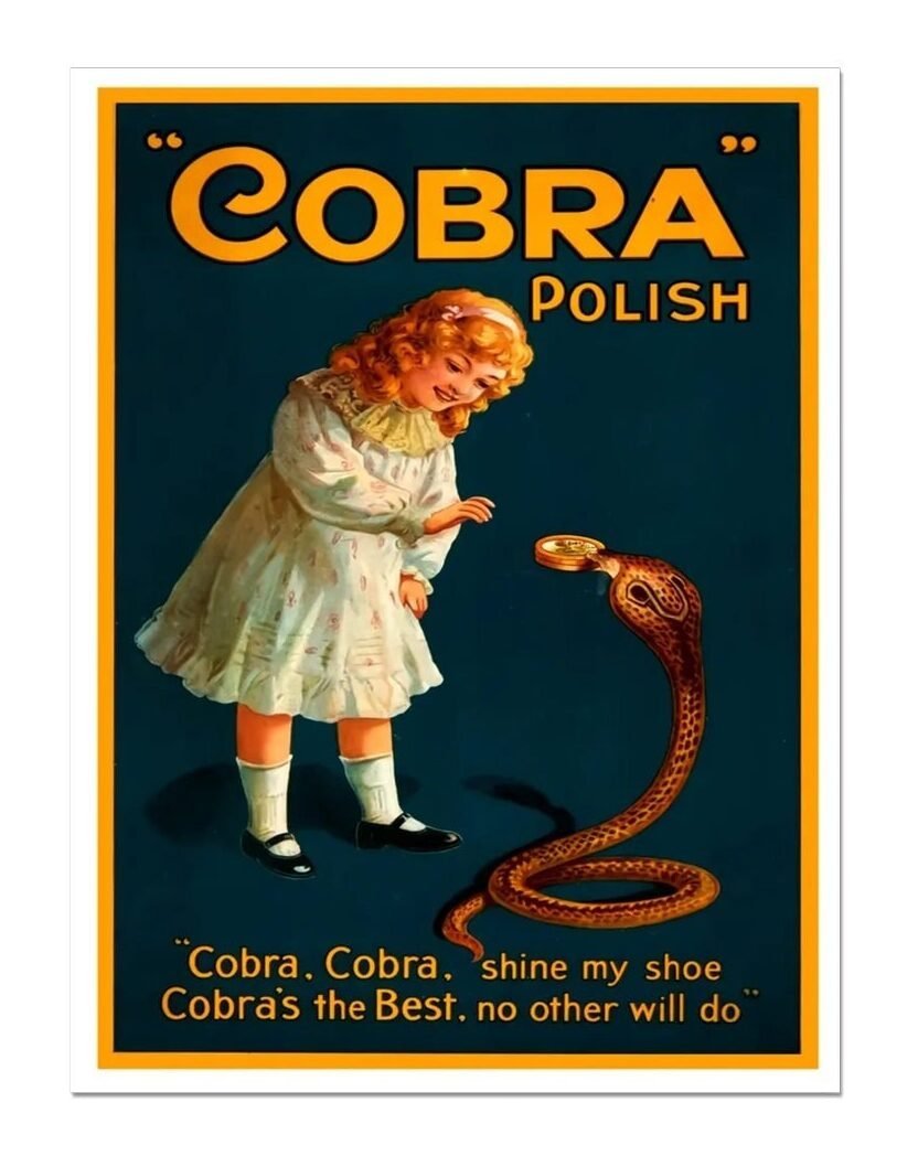 Cobra Polish Ad Poster Print, Vintage British Ad Poster For Polish